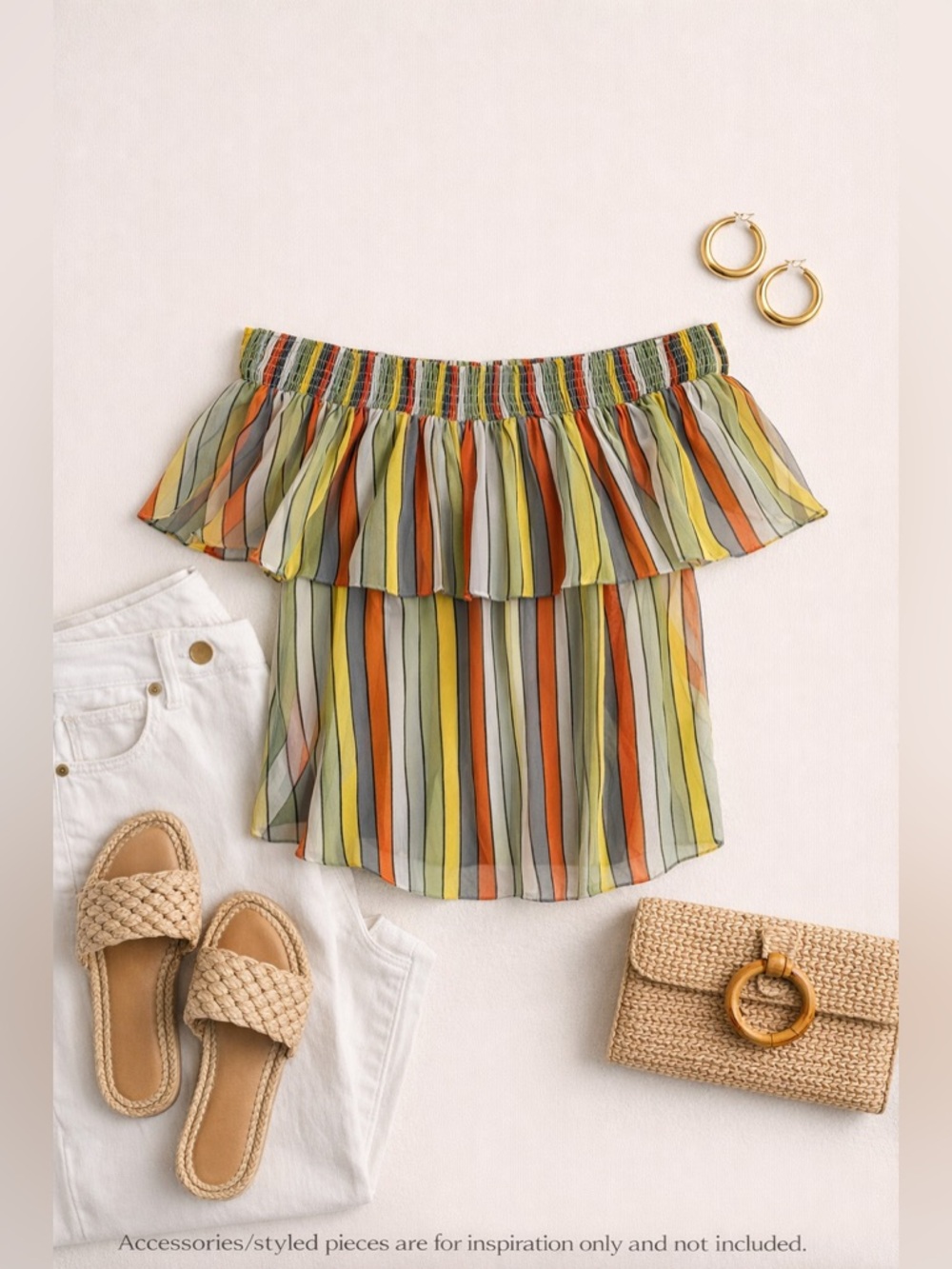 Cabi | Off Shoulder | Striped Boho | Resort Vacation | XS